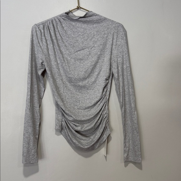 Commense Heather Gray Draped Long Sleeve Top - Picture 4 of 5